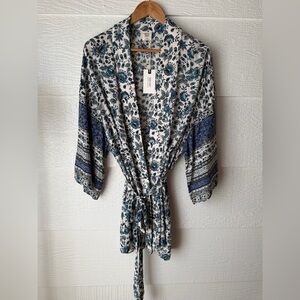 Matilda Jane Good Hart ‘Gulf Coast’ Floral Kimono NWT XS/S Blue Boho